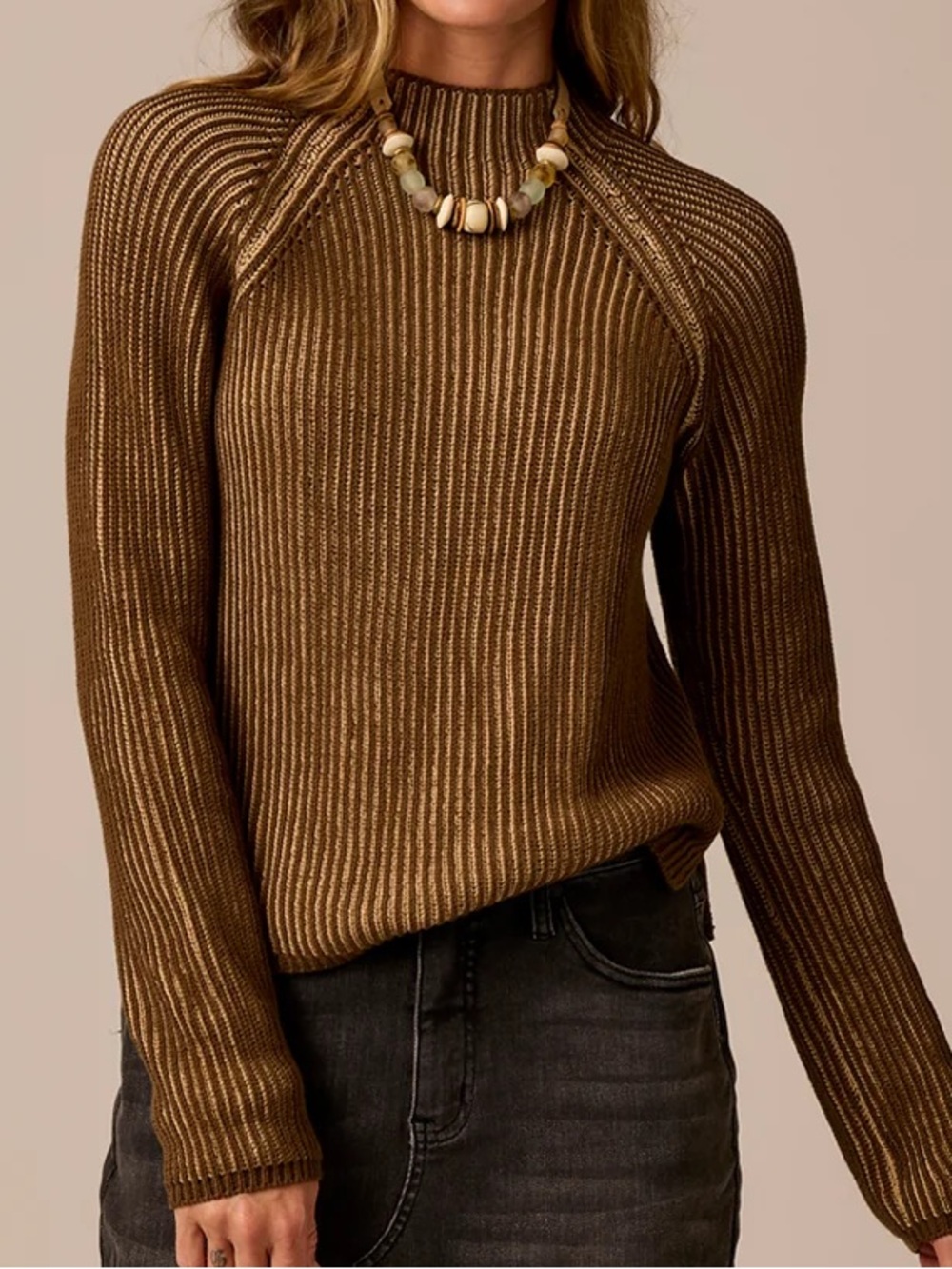 Carve Designs Ivy Ribbed Scoop Crewneck Sweater NWT
